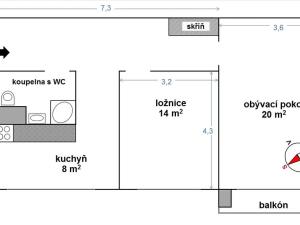 Prodej bytu 2+1, Kolín, Seifertova, 62 m2