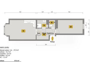 Prodej bytu 2+kk, Praha - Vinohrady, Slezská, 54 m2