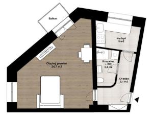 Pronájem bytu 1+1, Kralupy nad Vltavou - Mikovice, U Sociálního domu, 38 m2