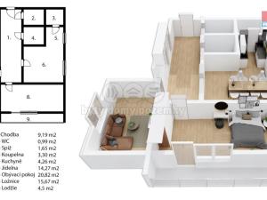 Prodej bytu 3+kk, Moravany, Severojižní, 75 m2