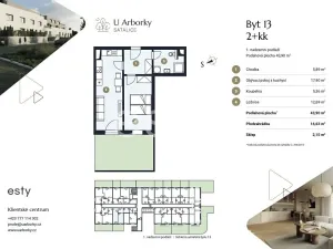 Prodej bytu 2+kk, Praha - Satalice, Za Novákovou zahradou, 44 m2