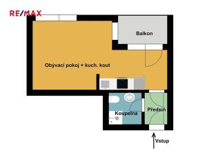 Pronájem bytu 1+kk, Praha - Vysočany, Pod Harfou, 32 m2