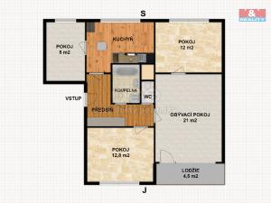 Pronájem bytu 3+1, Česká Lípa, Střelnice, 87 m2
