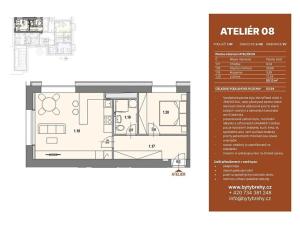 Pronájem bytu 2+kk, Břehy, K Pile, 50 m2