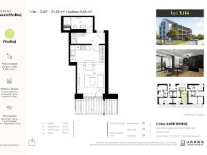 Prodej bytu 1+kk, Předboj, Ke Tvrzi, 32 m2