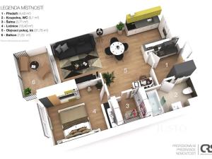 Pronájem bytu 2+kk, Brno, Řípská, 59 m2