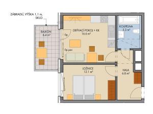 Prodej bytu 2+kk, Praha, Čakovická, 43 m2
