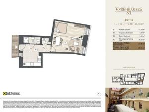 Prodej bytu 1+1, Praha - Nové Město, Vyšehradská, 45 m2