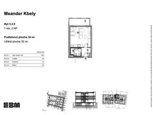Prodej bytu 1+kk, Praha - Kbely, K Vinoři, 32 m2