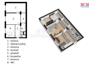 Pronájem bytu 2+1, Hostinné, Horská, 54 m2