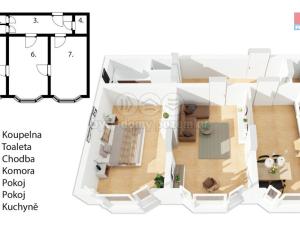 Pronájem bytu 2+1, Náchod, Kamenice, 61 m2