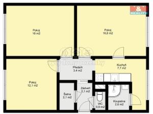 Pronájem bytu 3+1, Dlouhoňovice, Nádražní, 75 m2