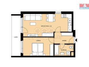 Pronájem bytu 2+kk, Pardubice, Nová Tesla, 51 m2