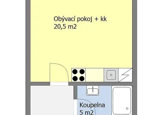 Prodej bytu 1+kk, Praha - Uhříněves, Douchova, 34 m2