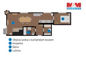 Pronájem bytu 2+kk, Ledeč nad Sázavou, Husovo náměstí, 48 m2