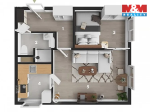 Pronájem bytu 2+1, Slaný, Okružní, 40 m2