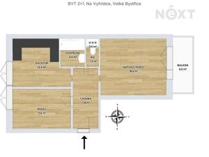 Prodej bytu 2+1, Velká Bystřice, Na Vyhlídce, 83 m2