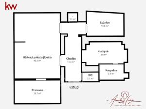 Pronájem bytu 3+1, Praha - Malá Strana, U železné lávky, 125 m2