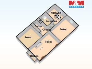 Pronájem bytu 3+1, Milevsko, J. A. Komenského, 81 m2