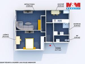 Pronájem bytu 2+1, Poběžovice, Nádražní, 60 m2