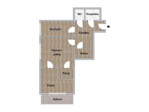 Prodej bytu 2+1, Kralupy nad Vltavou, Šafaříkova, 58 m2