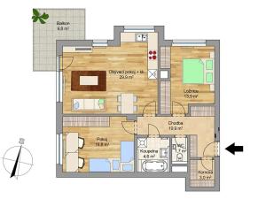 Pronájem bytu 3+kk, Praha - Dolní Chabry, K Beranovu, 90 m2