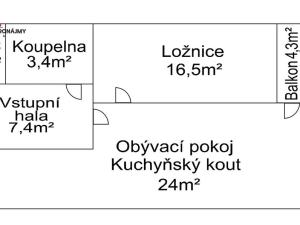 Prodej bytu 2+kk, Praha - Stodůlky, Nárožní, 57 m2