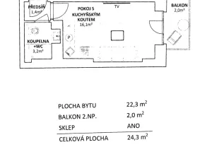Prodej bytu 1+kk, Praha - Žižkov, Slavíkova, 22 m2