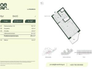 Prodej bytu 1+kk, Praha - Libeň, Na kopečku, 26 m2