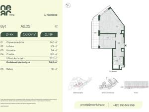 Prodej bytu 2+kk, Praha - Libeň, Na kopečku, 53 m2