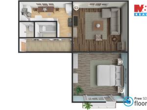 Prodej bytu 2+1, Brno - Štýřice, Bakalovo nábřeží, 55 m2