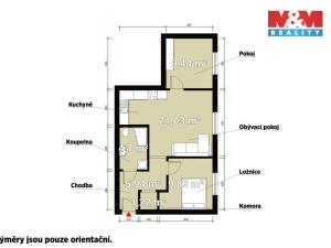 Prodej bytu 3+kk, Vochov, 52 m2
