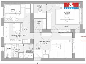 Prodej bytu 3+1, Sedlčany - Třebnice, 64 m2