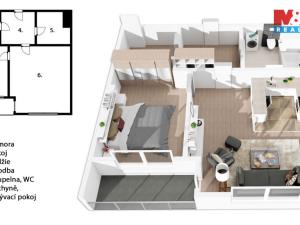 Prodej bytu 2+kk, Praha - Hlubočepy, Ondrákové, 45 m2