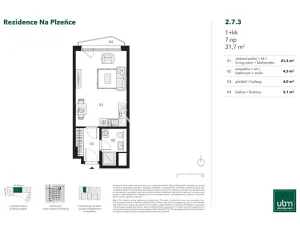 Prodej bytu 1+kk, Praha - Smíchov, Nádražní, 32 m2