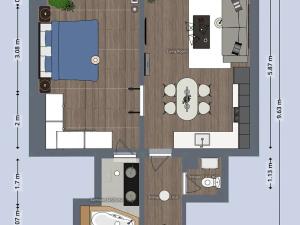 Pronájem bytu 2+kk, Praha - Michle, Nuselská, 49 m2