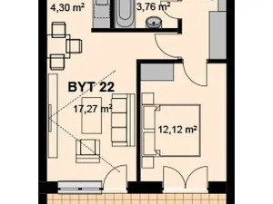 Pronájem bytu 2+kk, Chrudim, Václavská, 44 m2