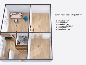 Pronájem bytu 3+1, Jičín, Havlíčkova, 76 m2