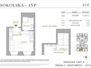 Pronájem bytu 1+kk, Praha - Nové Město, Sokolská, 17 m2