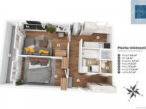 Prodej bytu 2+1, Praha - Žižkov, Habrová, 51 m2