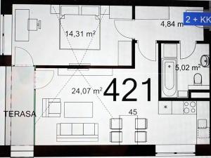Pronájem bytu 2+kk, Kolín, 5. května, 51 m2