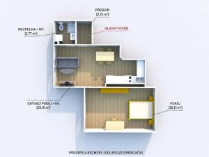 Pronájem bytu 2+kk, Plzeň, Vrchlického, 46 m2