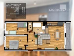 Prodej bytu 3+kk, Praha - Střížkov, Vysočanská, 71 m2