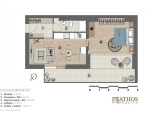 Pronájem bytu 2+kk, Brno, Auerswaldova, 45 m2