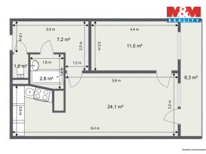 Prodej bytu 2+1, Teplice, Alejní, 46 m2