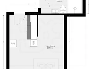 Pronájem bytu 1+kk, České Budějovice, Prašná, 24 m2