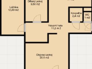 Prodej bytu 3+1, Praha - Záběhlice, Svojšovická, 80 m2