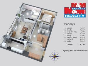 Prodej bytu 3+1, Ústí nad Labem - Krásné Březno, Obvodová, 72 m2