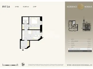 Prodej bytu 2+kk, Praha - Vršovice, Norská, 44 m2
