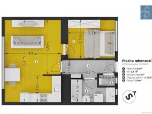 Pronájem bytu 2+kk, Praha - Krč, Humpolecká, 44 m2